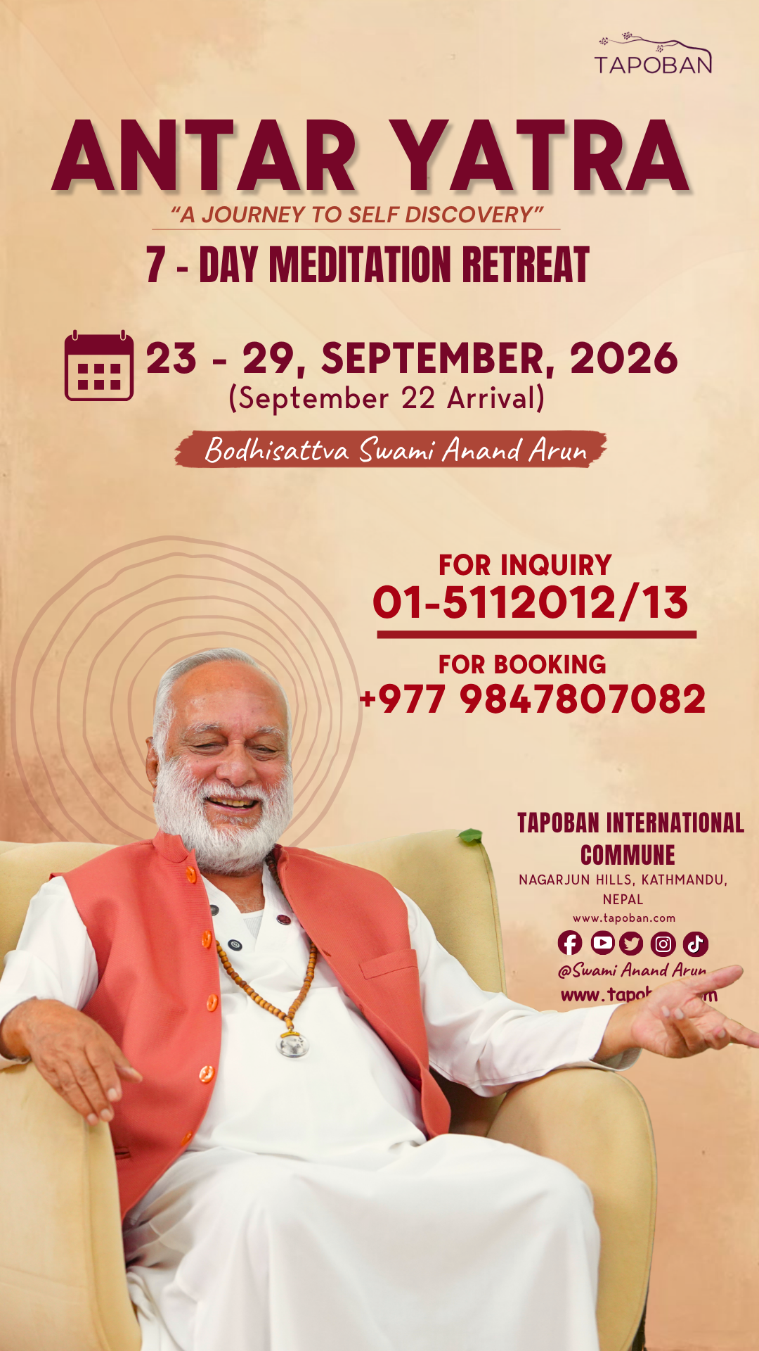 Bodhisattva Swami Anand Arun Facebook ad