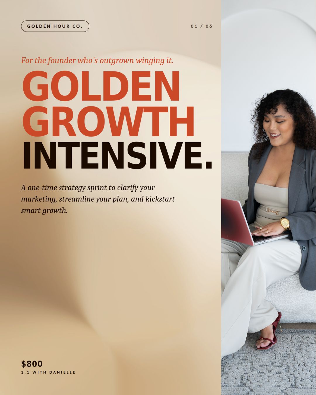 Golden Hour Co. Digital Agency Facebook ad: For the founder who’s outgrown winging it.