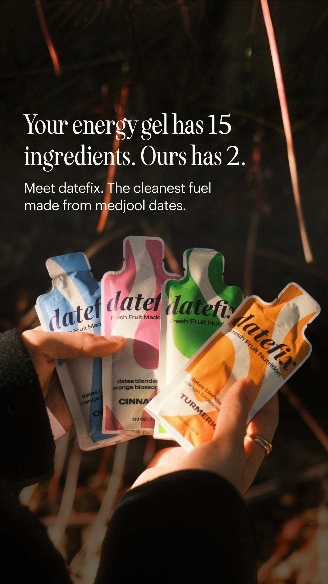 Datefix Facebook ad: Two ingredients. Zero gut issues.