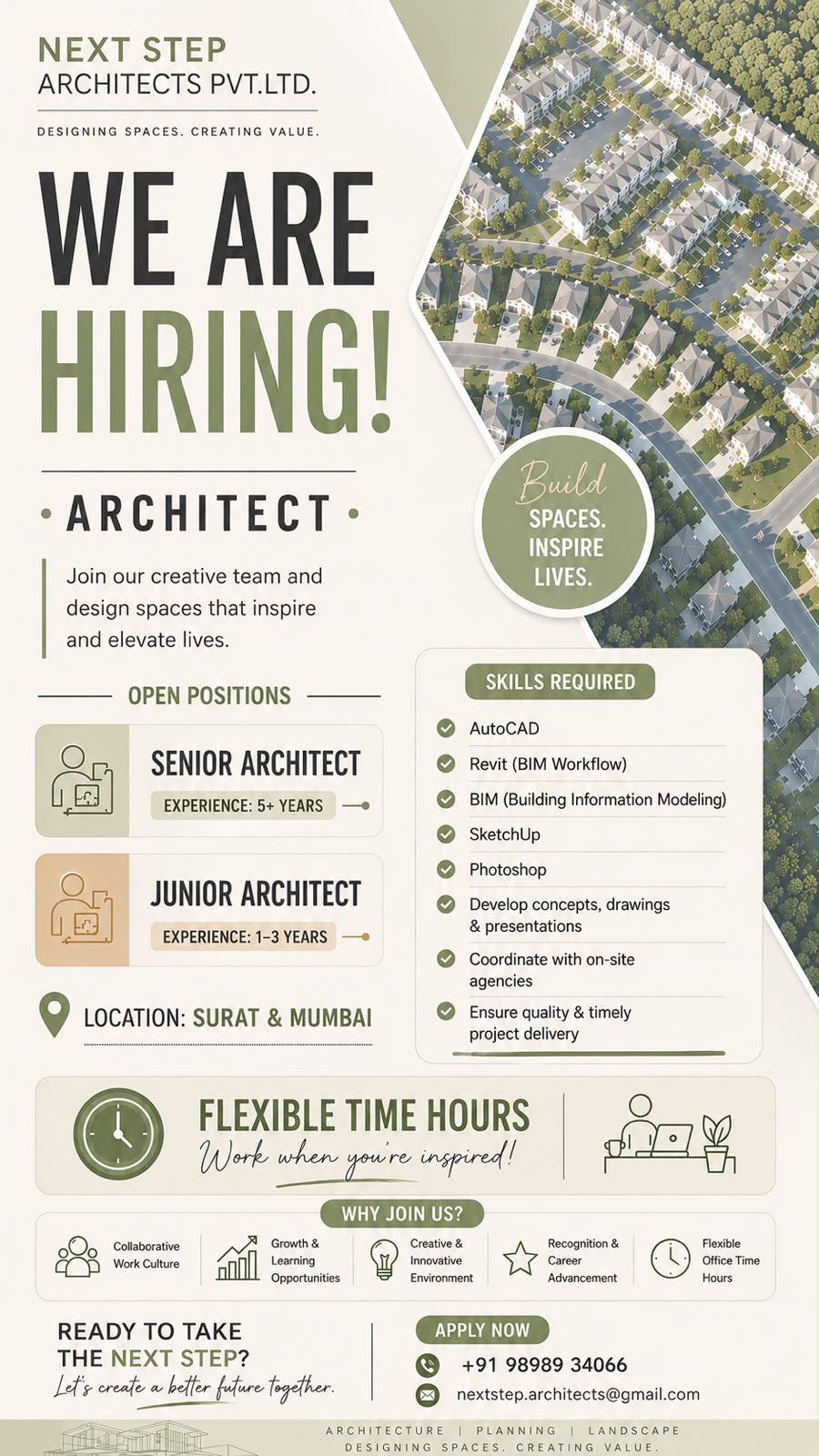 Next Step Architects Pvt. Ltd. Facebook ad: Architects, We're Hiring