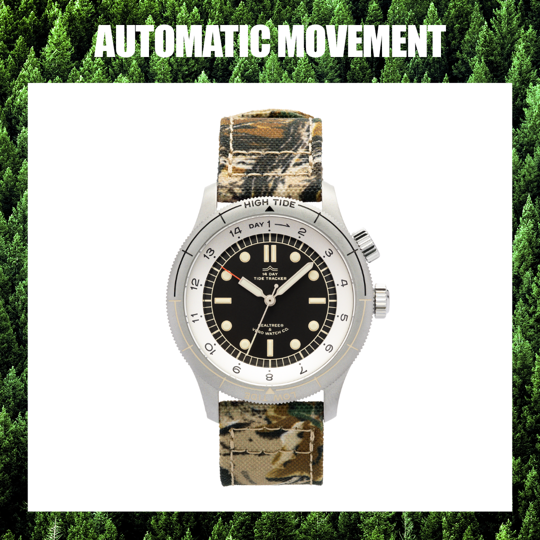 VERO Watch Company Facebook ad: The VERO x REALTREE Tide Tracker is built…