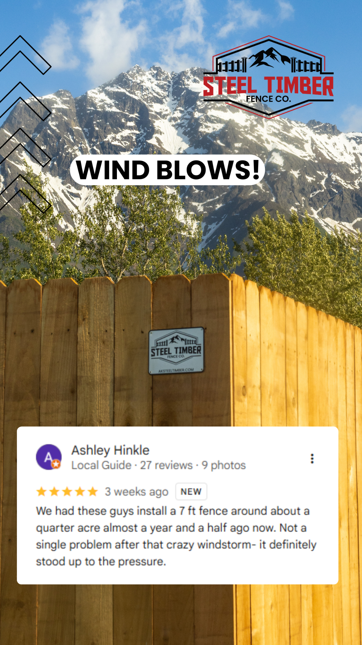 Steel Timber Fence Co. Facebook ad from Jan 9, 2026