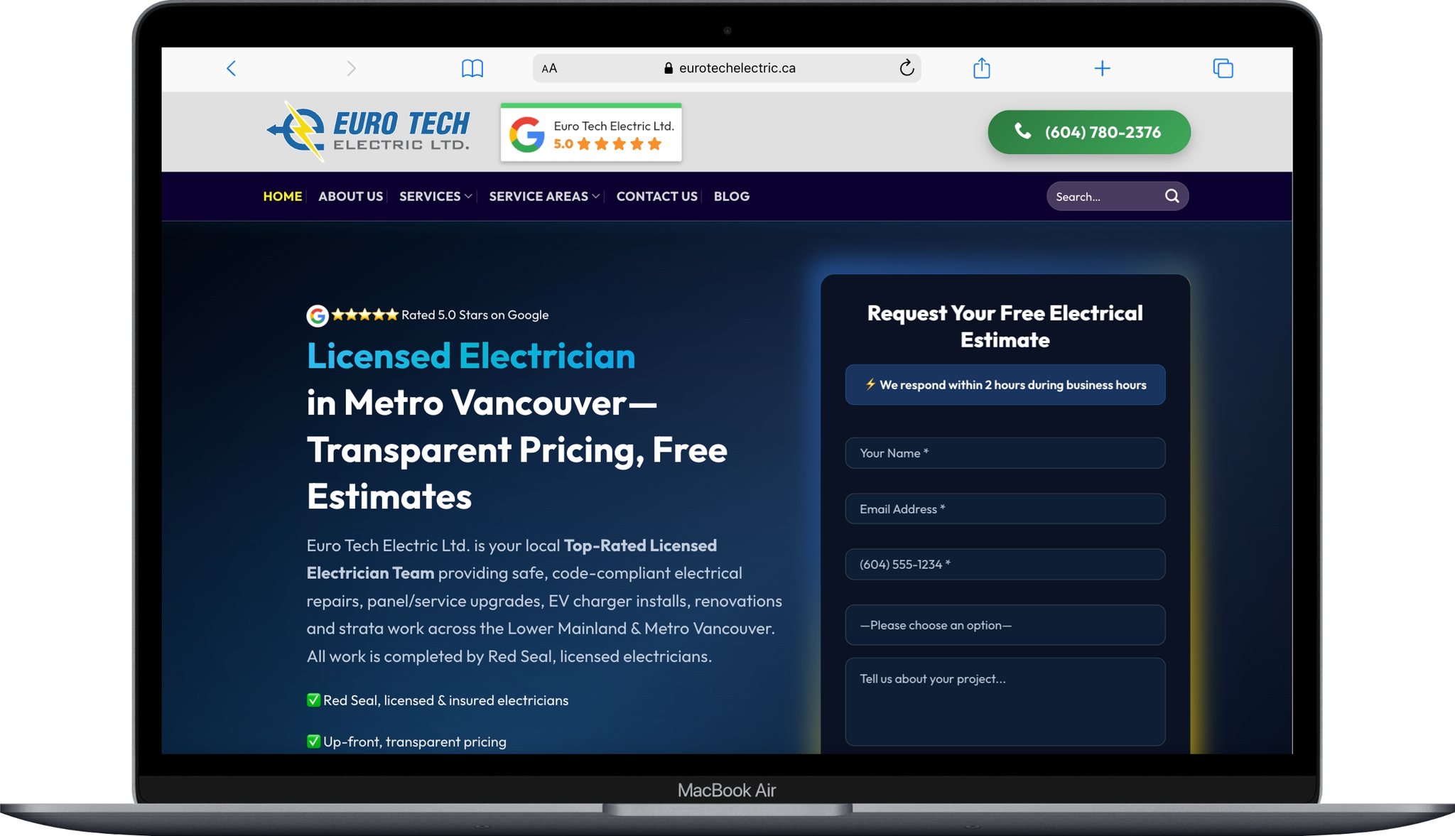 brandDesigner.ca Facebook ad: eurotechelectric.ca is live.