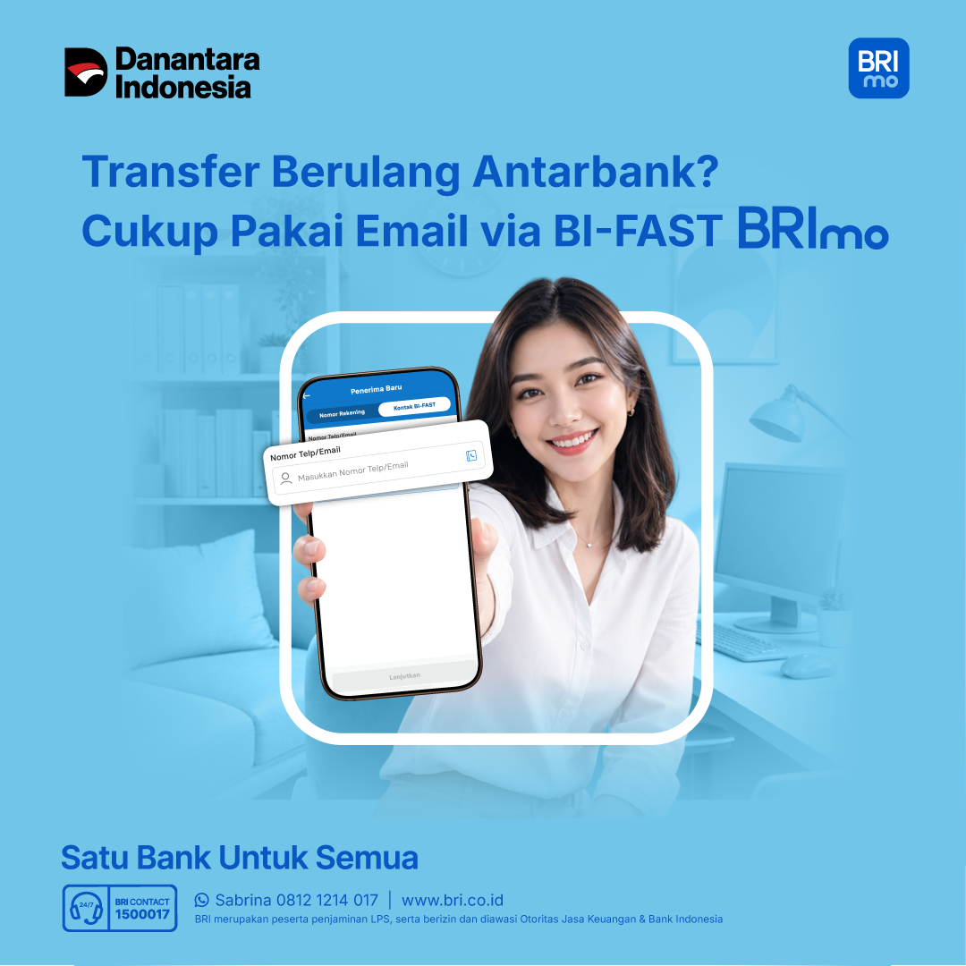 BANK BRI Facebook ad: Transfer Antarbank? Cukup Pakai Email