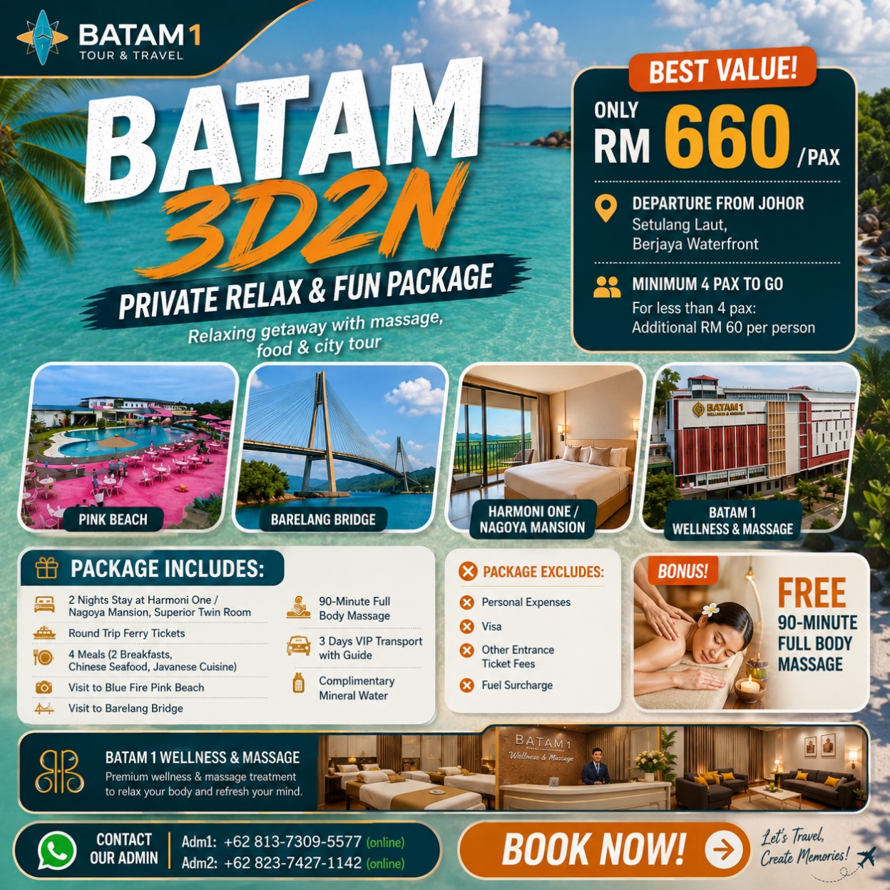 Batam One · 巴淡壹站式旅行 Facebook ad: Escape to Batam with Our Best Value 3D2N…