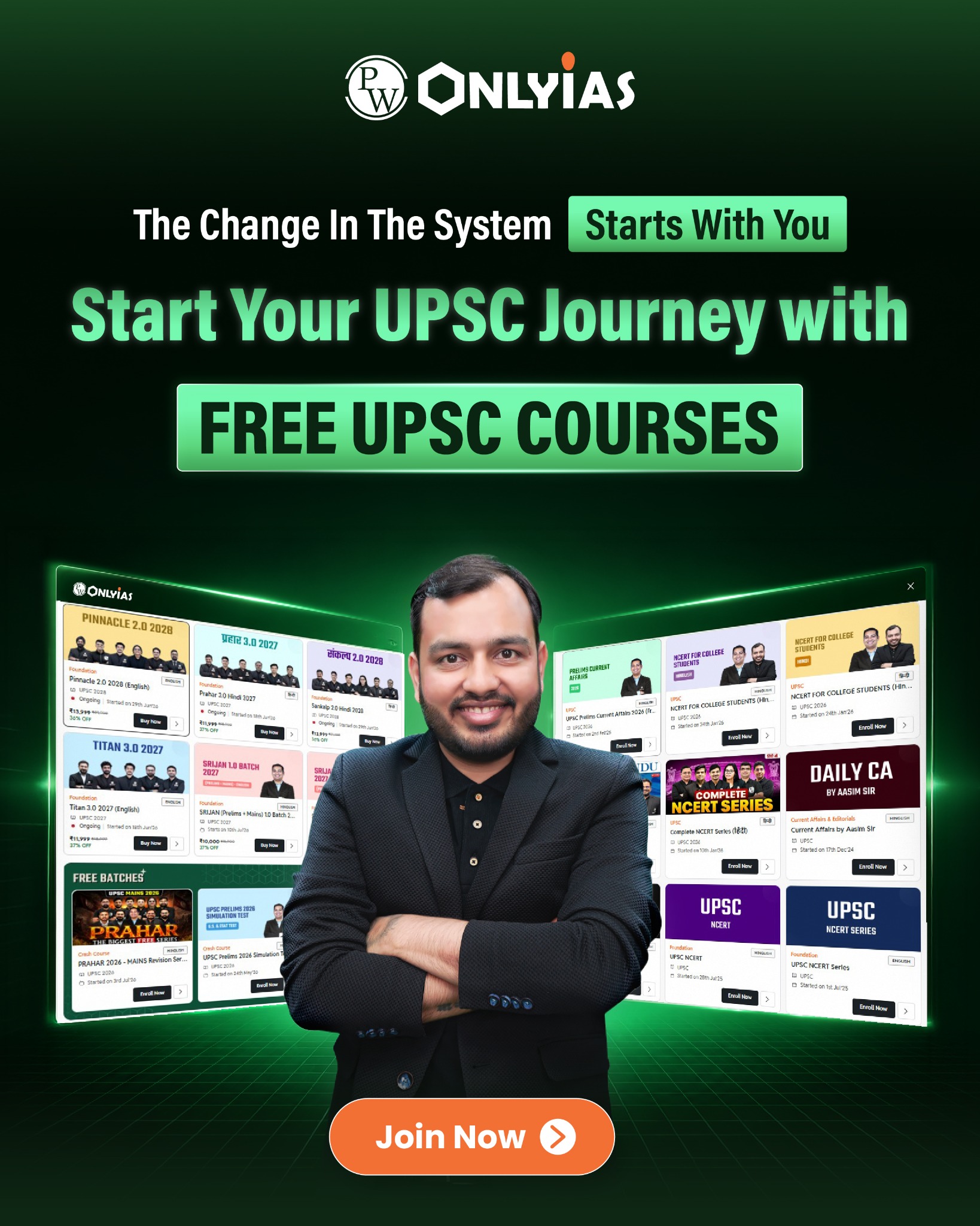 PW Only IAS Facebook ad: Free UPSC Courses by PW