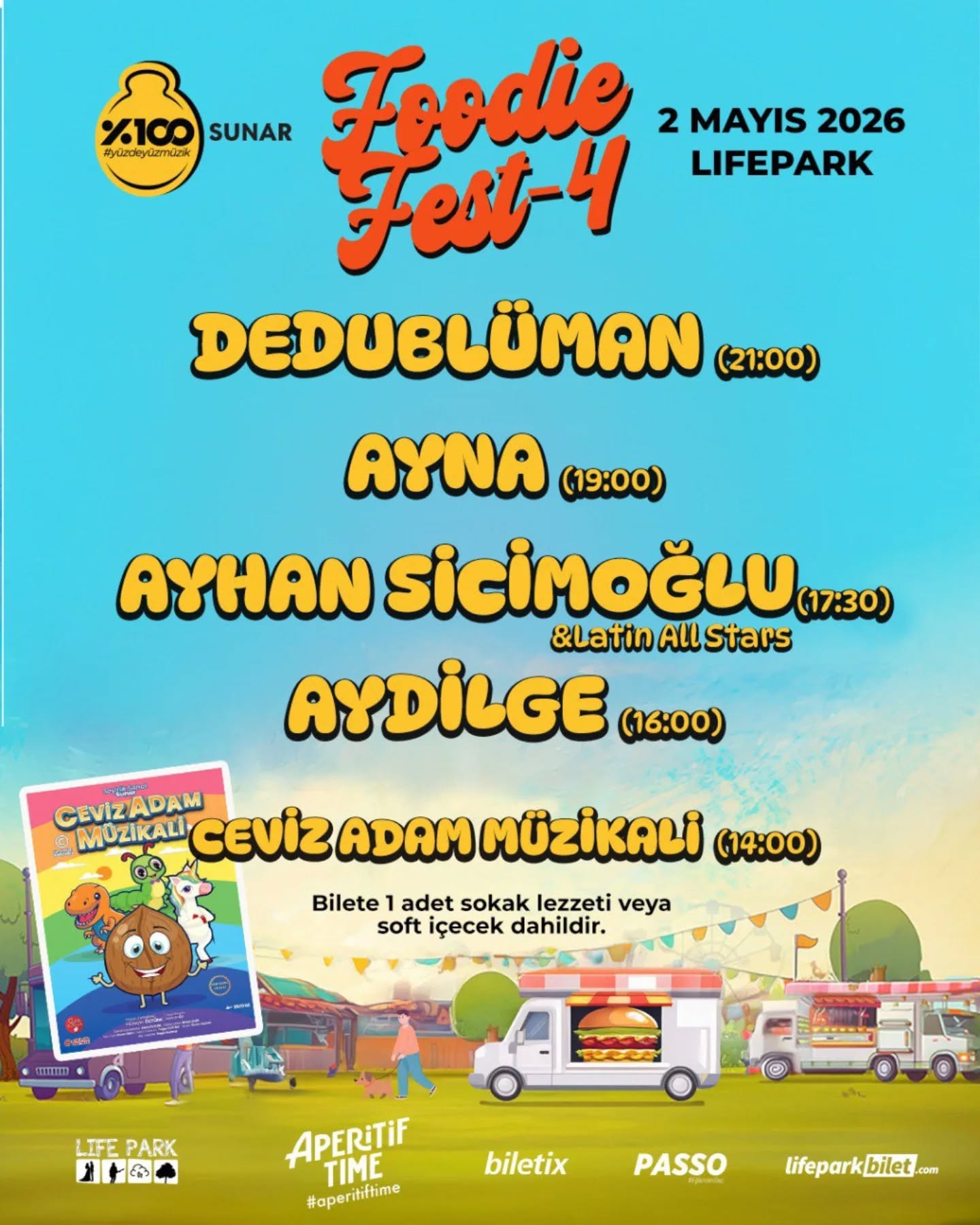 Lifepark İstanbul Facebook ad: Yüzdeyüz Müzik Sunar: Şehrin En Lezzetli Festivali…