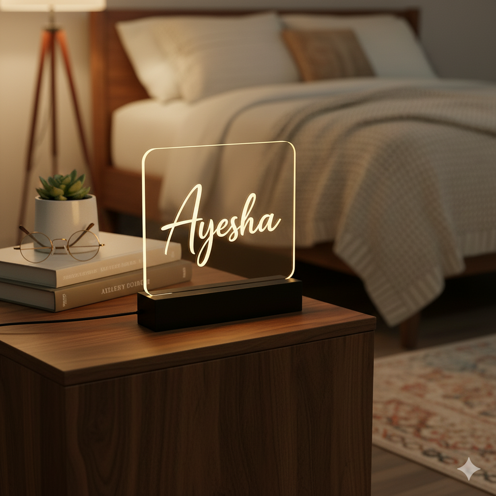 MyArt Facebook ad: Personalised LED Name Lamp, Custom Acrylic Light, My Art