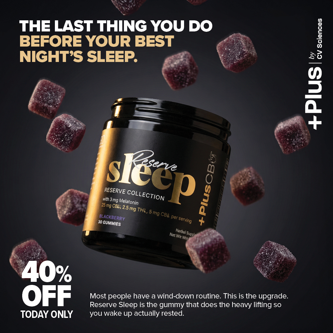 Plus by CV Sciences Facebook ad: Reserve Your Best Sleep