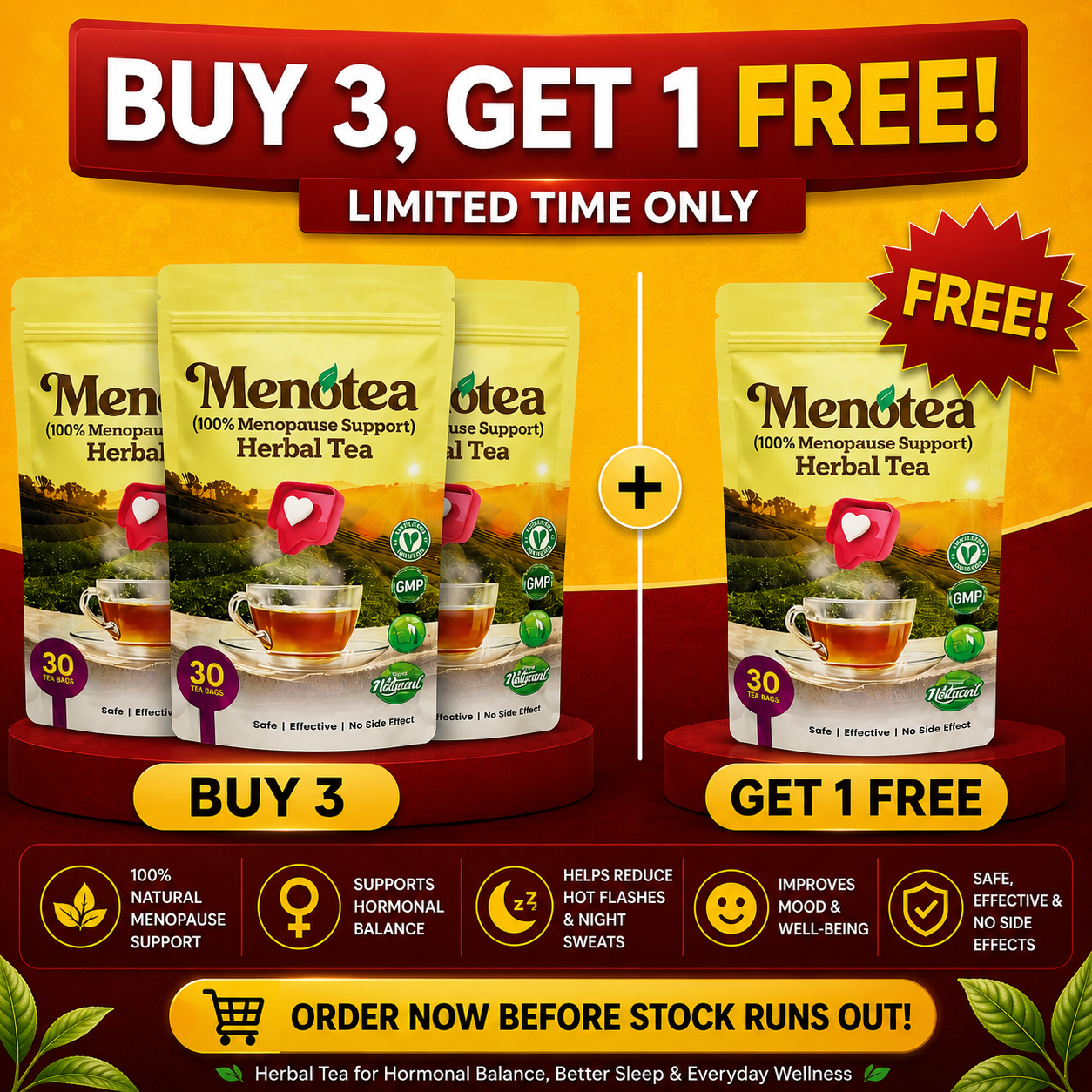 Menotea Menopause Relief Facebook ad