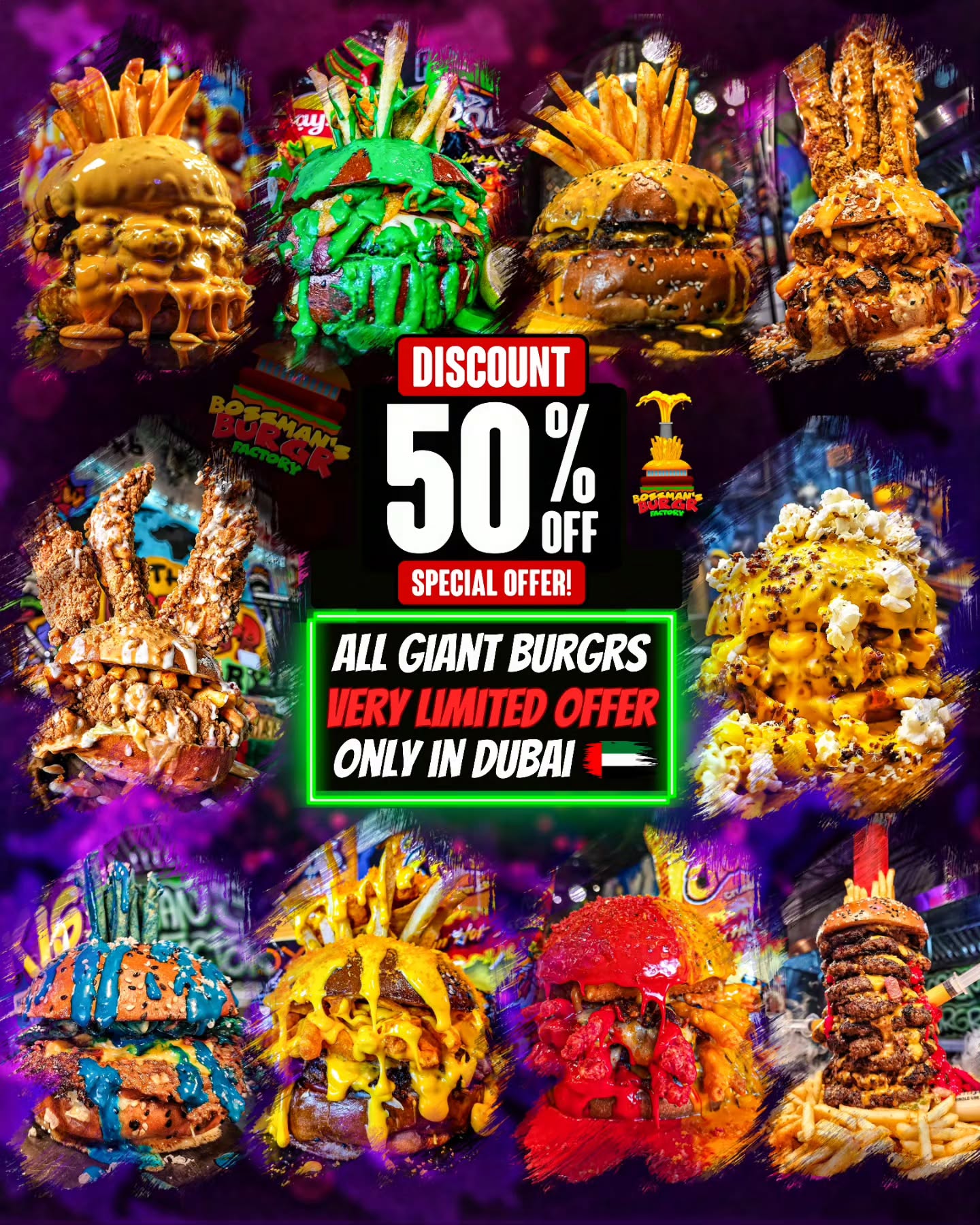 Bossman's Burgr Factory Facebook ad: Bossman's Burgr Factory, The Best Burgers On The Planet