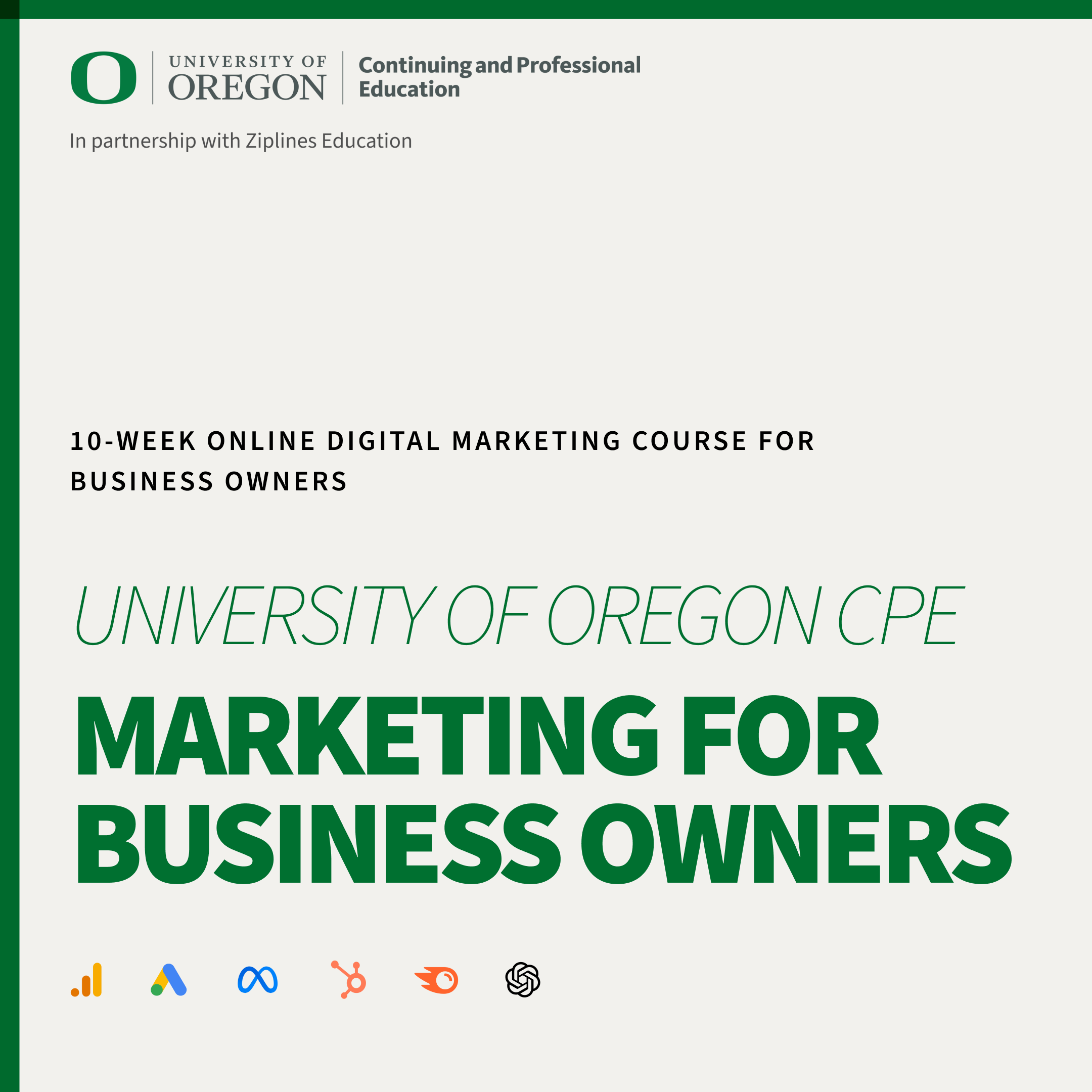 University of Oregon CPE Facebook ad