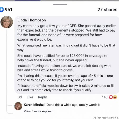 Megan Cooper Facebook ad: Up to $25k* in Final Expense Coverage