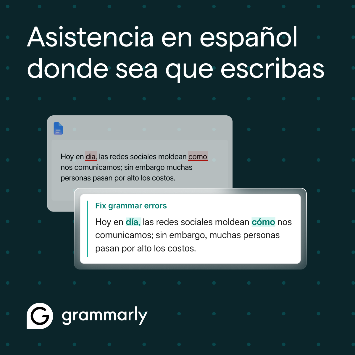 Grammarly Facebook ad