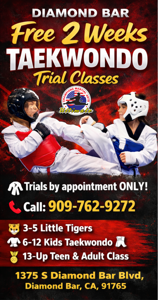 Champions Martial Arts Diamond Bar Facebook ad from Feb 27, 2026