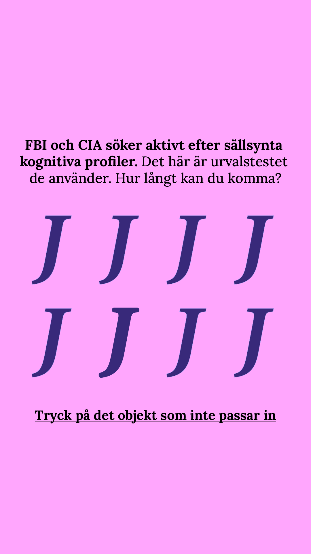 International Brain Test Facebook ad