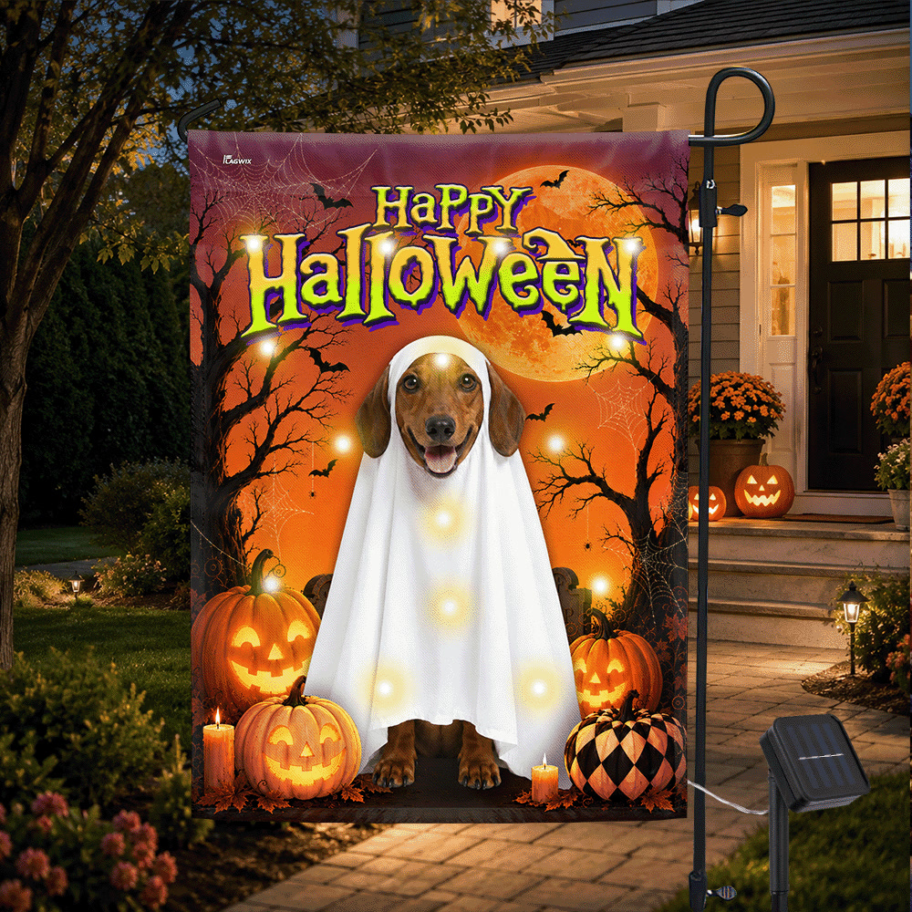 Flagwix.com Facebook ad: Boo! Your Dachshund Is Glowing