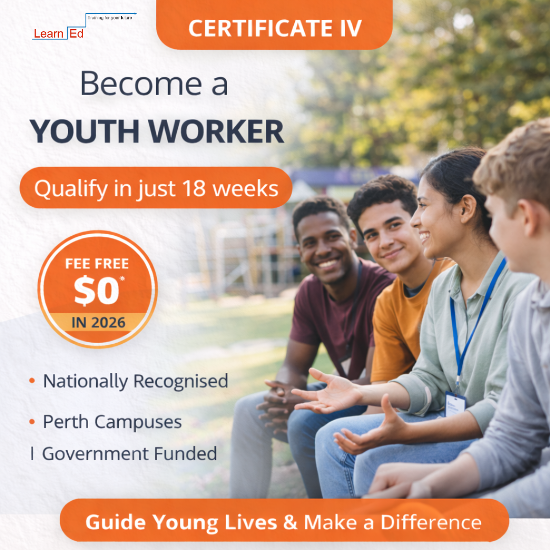 LearnEd Training Facebook ad: Become a Youth Worker, $0 Course