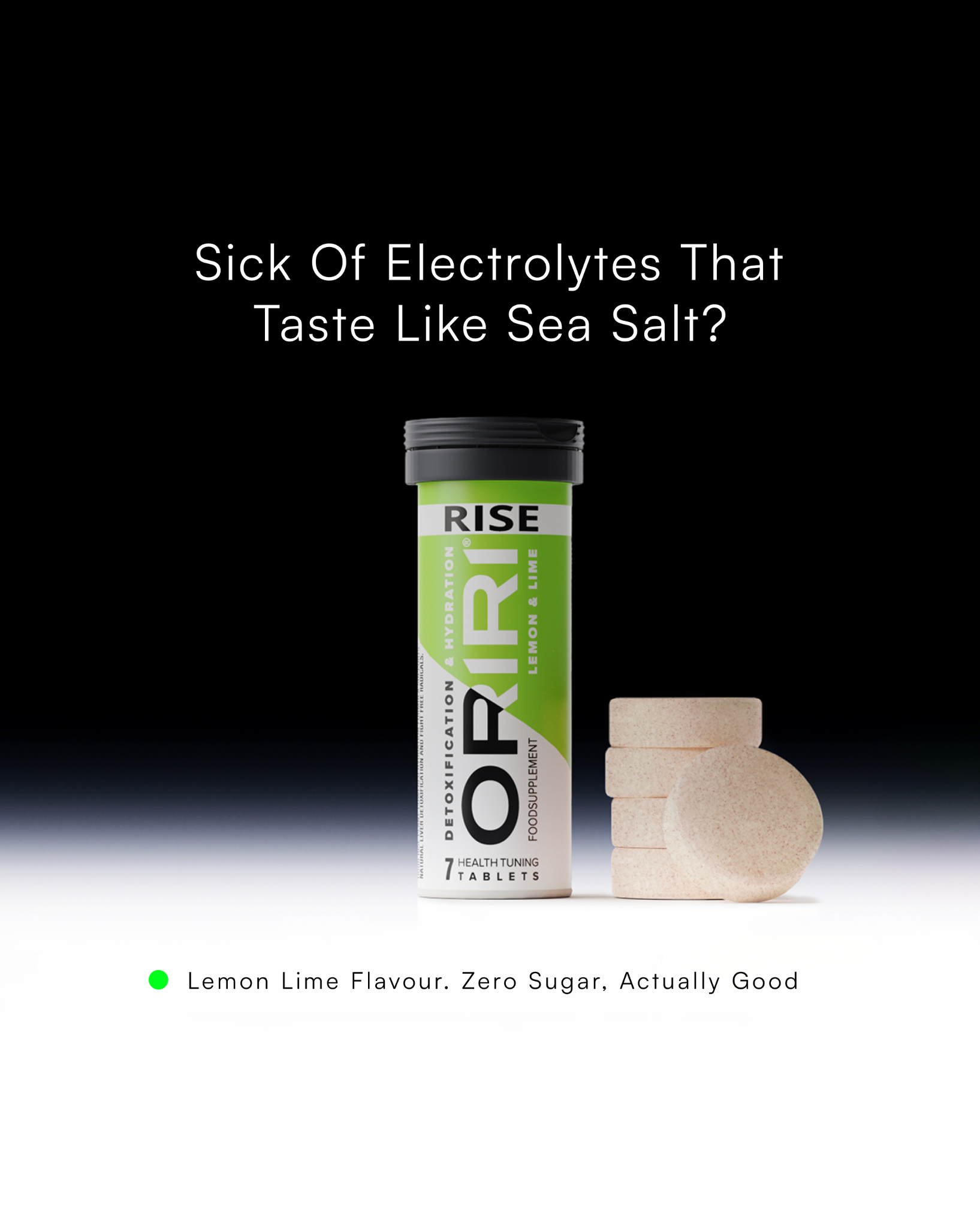 ORIRI Facebook ad: Hydration without the sea-salt aftertaste.