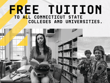 Connecticut Army National Guard Recruiting Bn Facebook ad: 100% FREE COLLEGE TUITION TO CONNECTICUT STATE COLLEGES.
