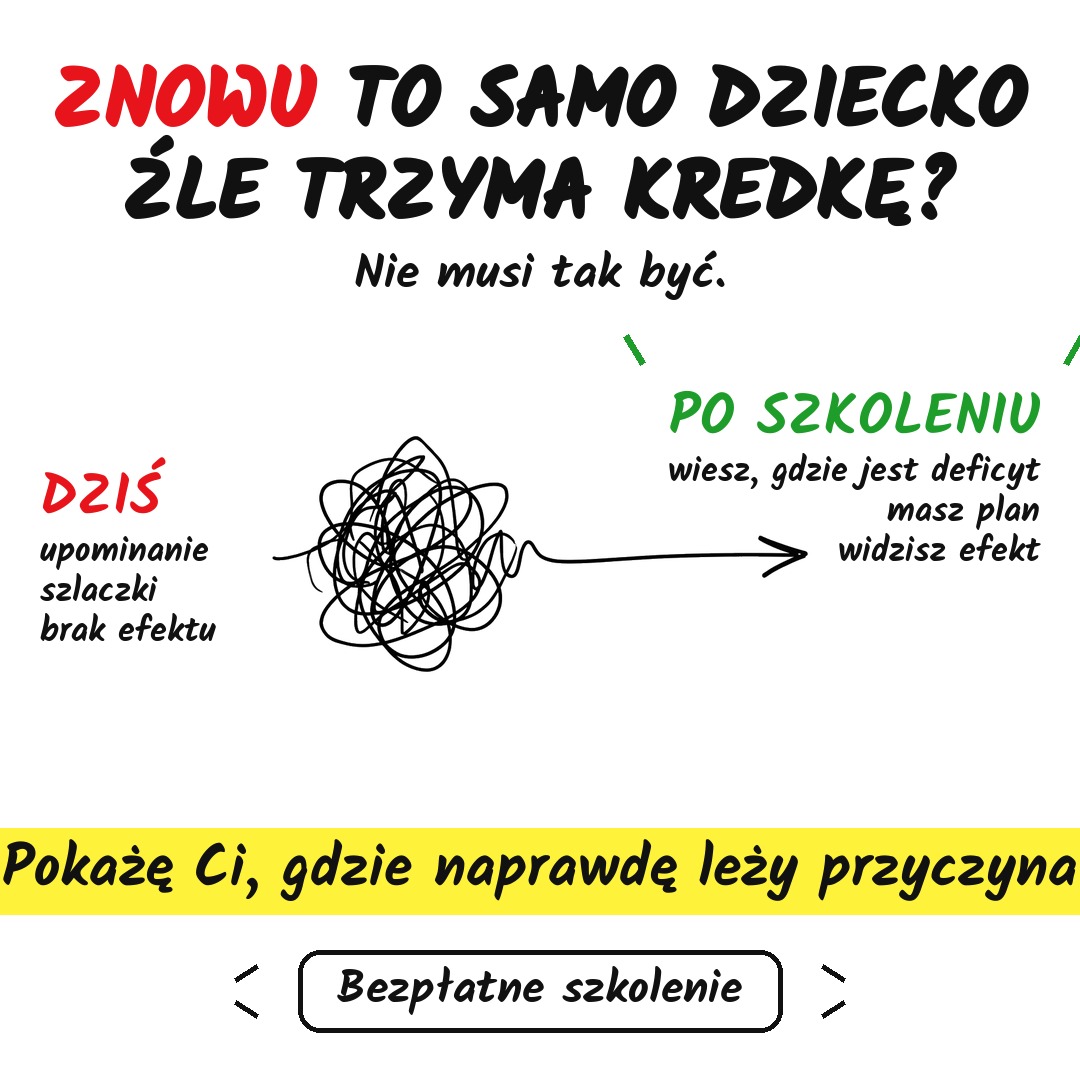Sonia Michalik psycholog dziecięca Facebook ad: 10 sposobów na poprawny chwyt u dzieci do 7 roku życia