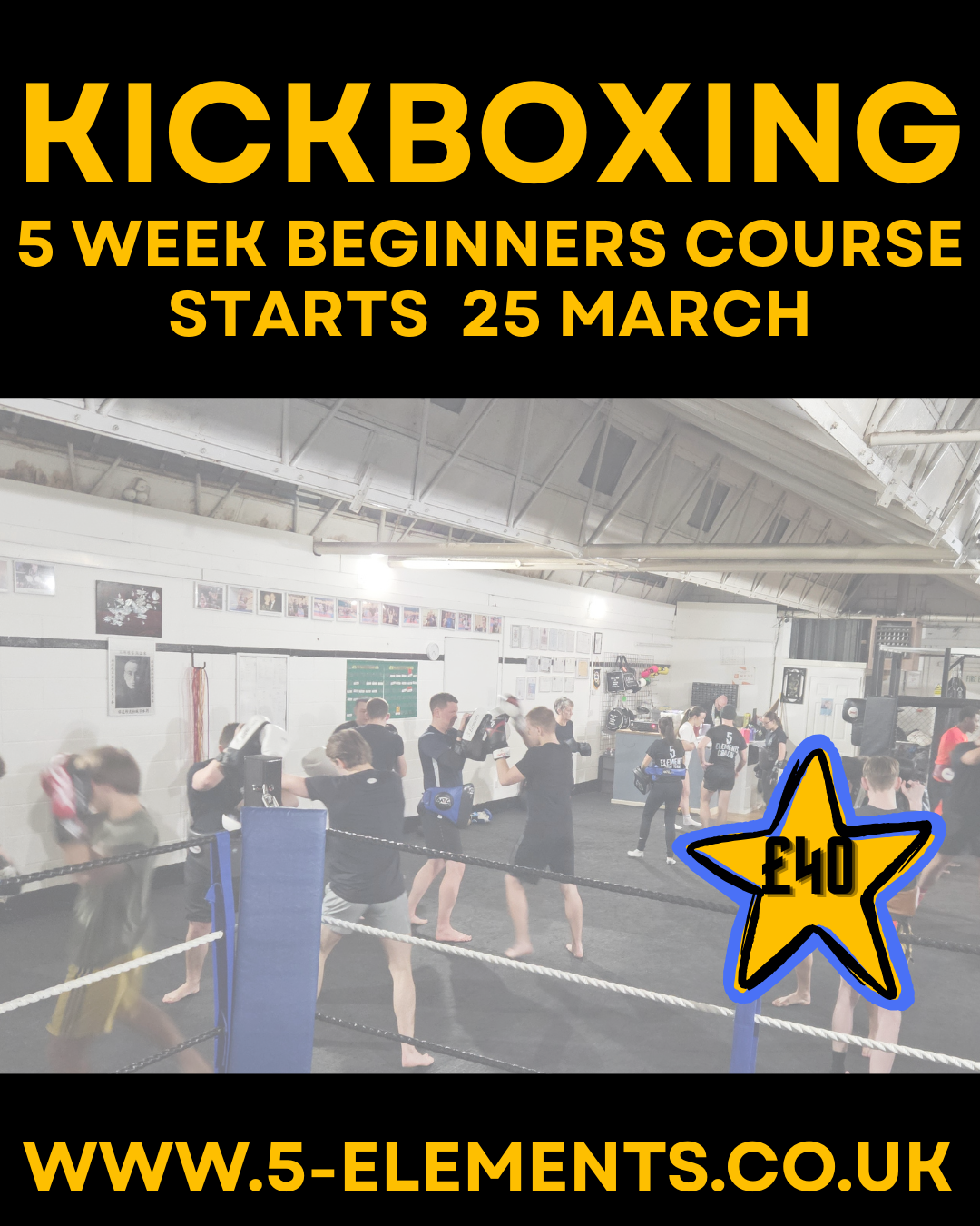 5 Elements Kickboxing, MMA & Boxing - Basildon, Essex Facebook ad: Kickboxing for beginners in Basildon