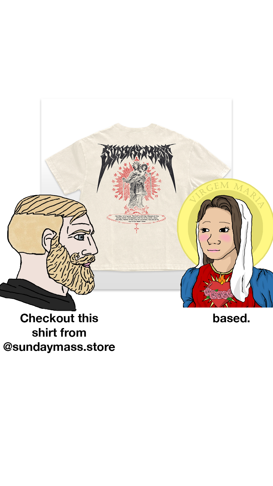 Sundaymass.store Facebook ad