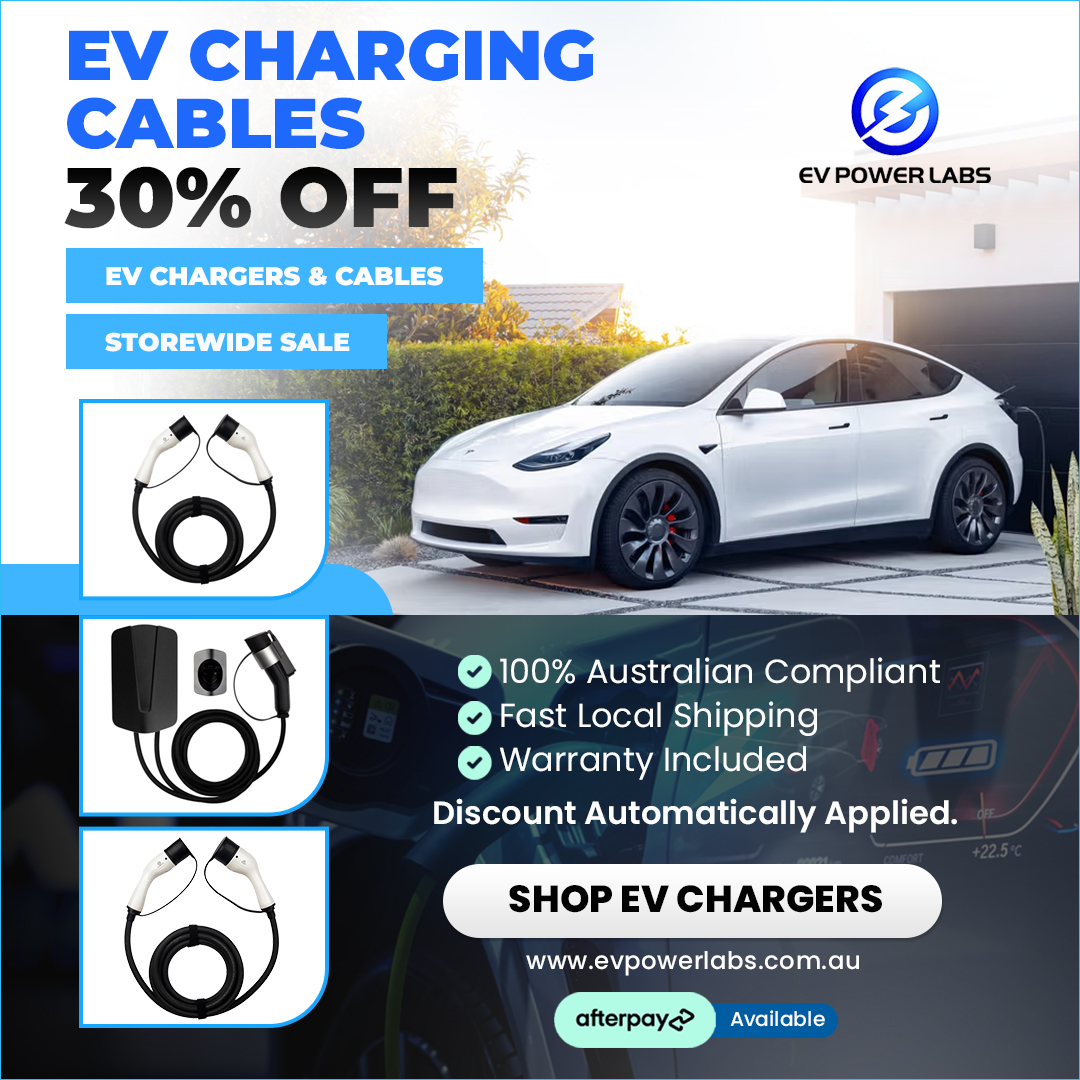 EV Power Labs Facebook ad: 30% OFF Ev Chargers Today!