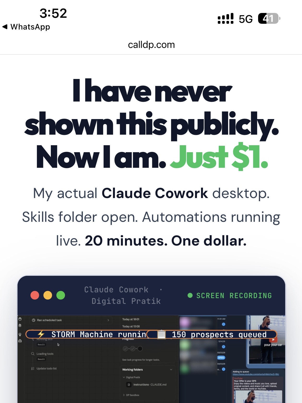 Digital Pratik Facebook ad: I opened my AI system. Watch. $1.
