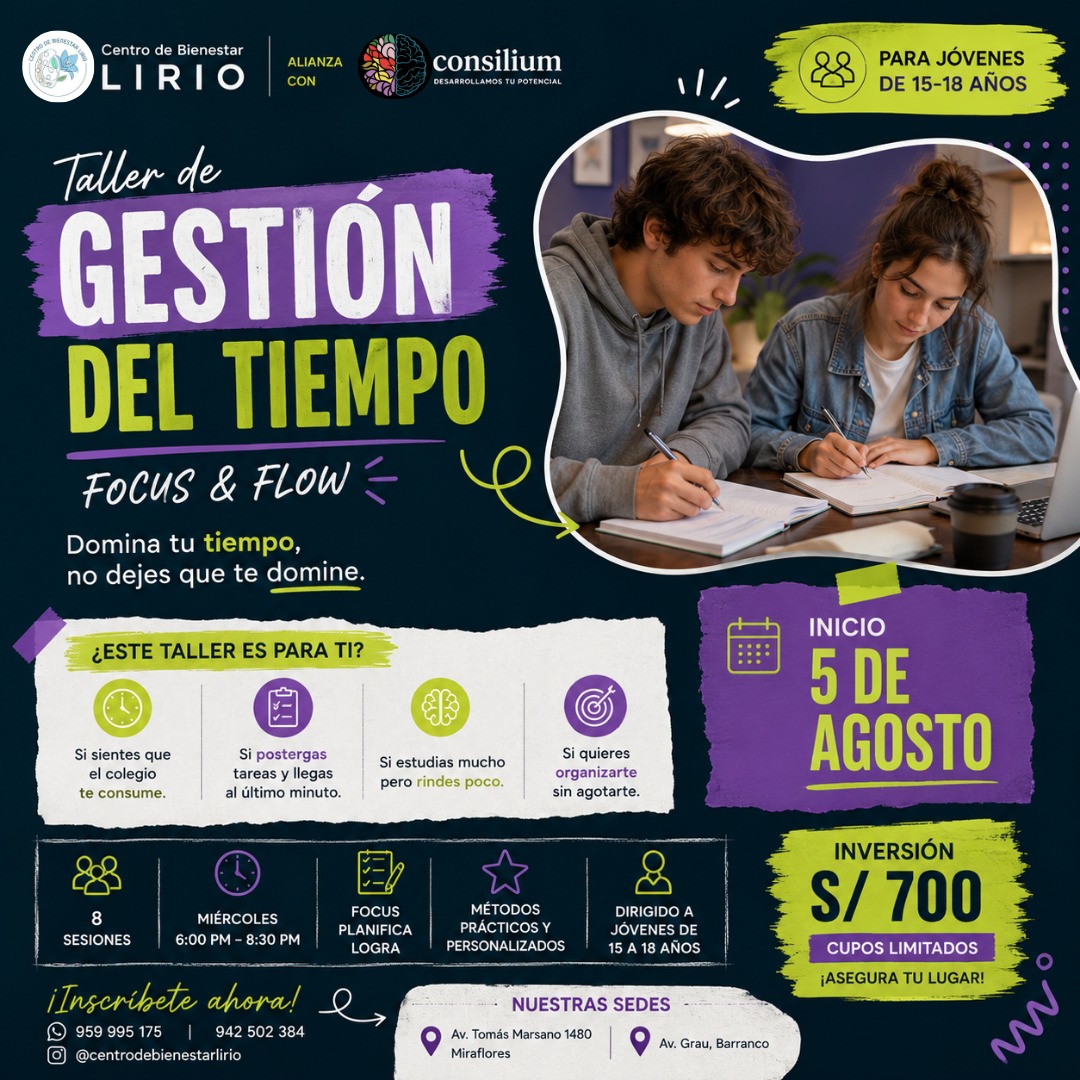Centro de Bienestar Lirio Facebook ad: Cupos limitados
