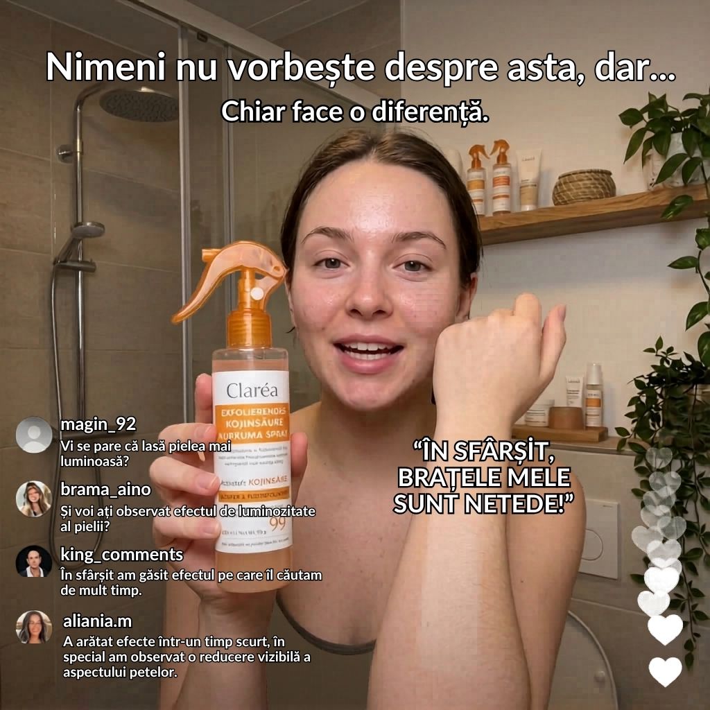 Clarea Facebook ad: Spray exfoliant pentru corp Claréa
