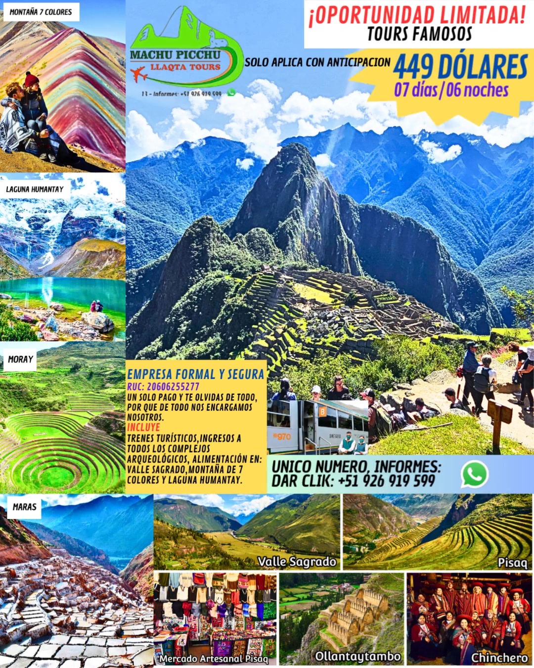 Machupicchu llaqta tours Facebook ad: INFORMES: CLICK EN WHATSS.P