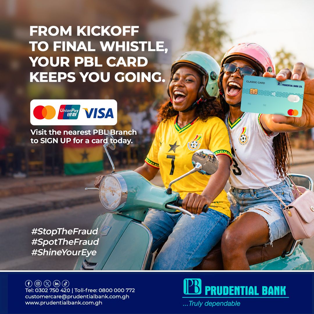 Prudential Bank Ghana Facebook ad: Whether you're heading to sporting events such as…