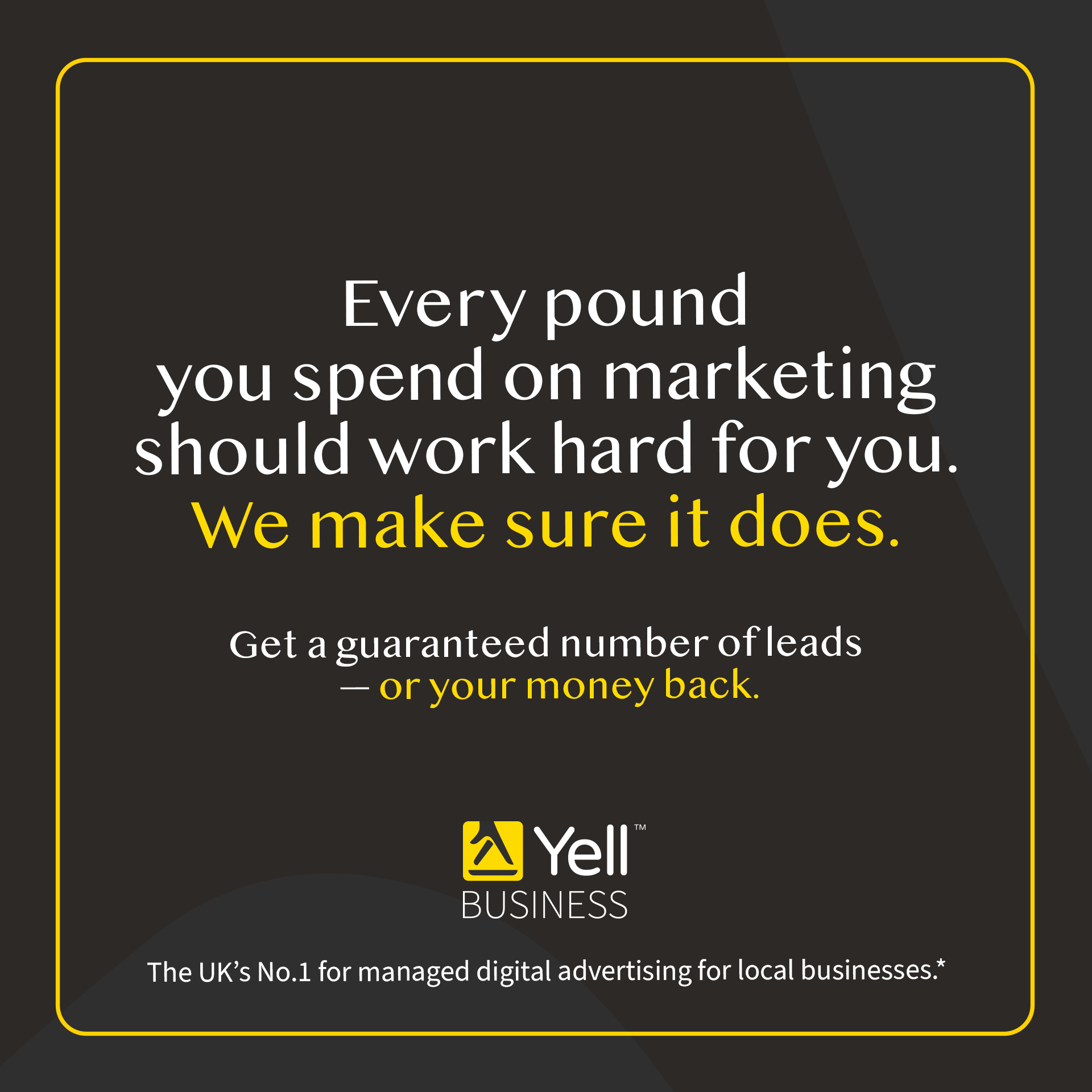 Yell Business Facebook ad: Get a guaranteed number of leads, or your…