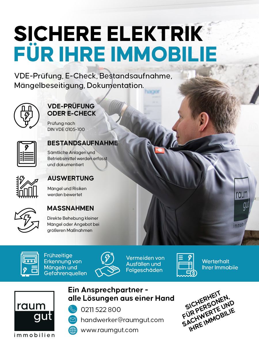 raumgut Immobilien GmbH Facebook ad: Immobilienmakler Düsseldorf, Hausverwalter, Facility Service