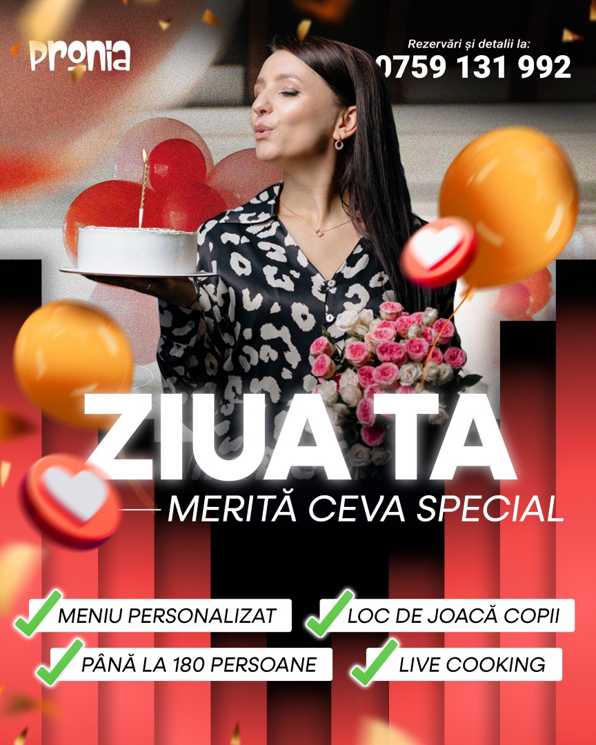 Pronia - Suceava Facebook ad: Vrei o zi de naștere fără stres, fără…