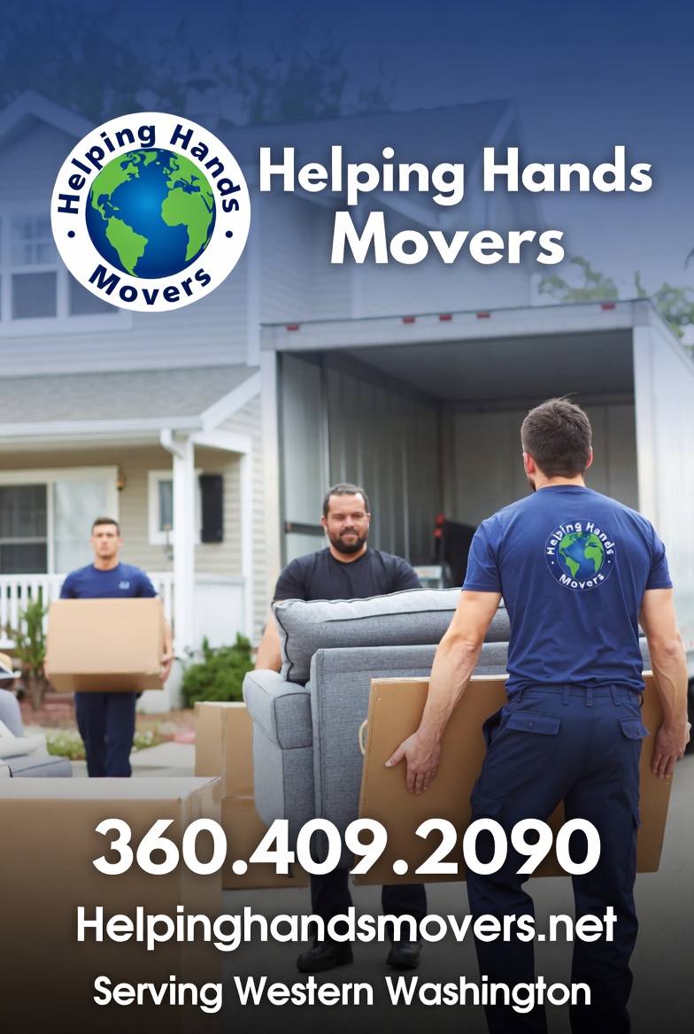 Helping Hands Movers Facebook ad: Call or message Helping Hands Movers today, spring…