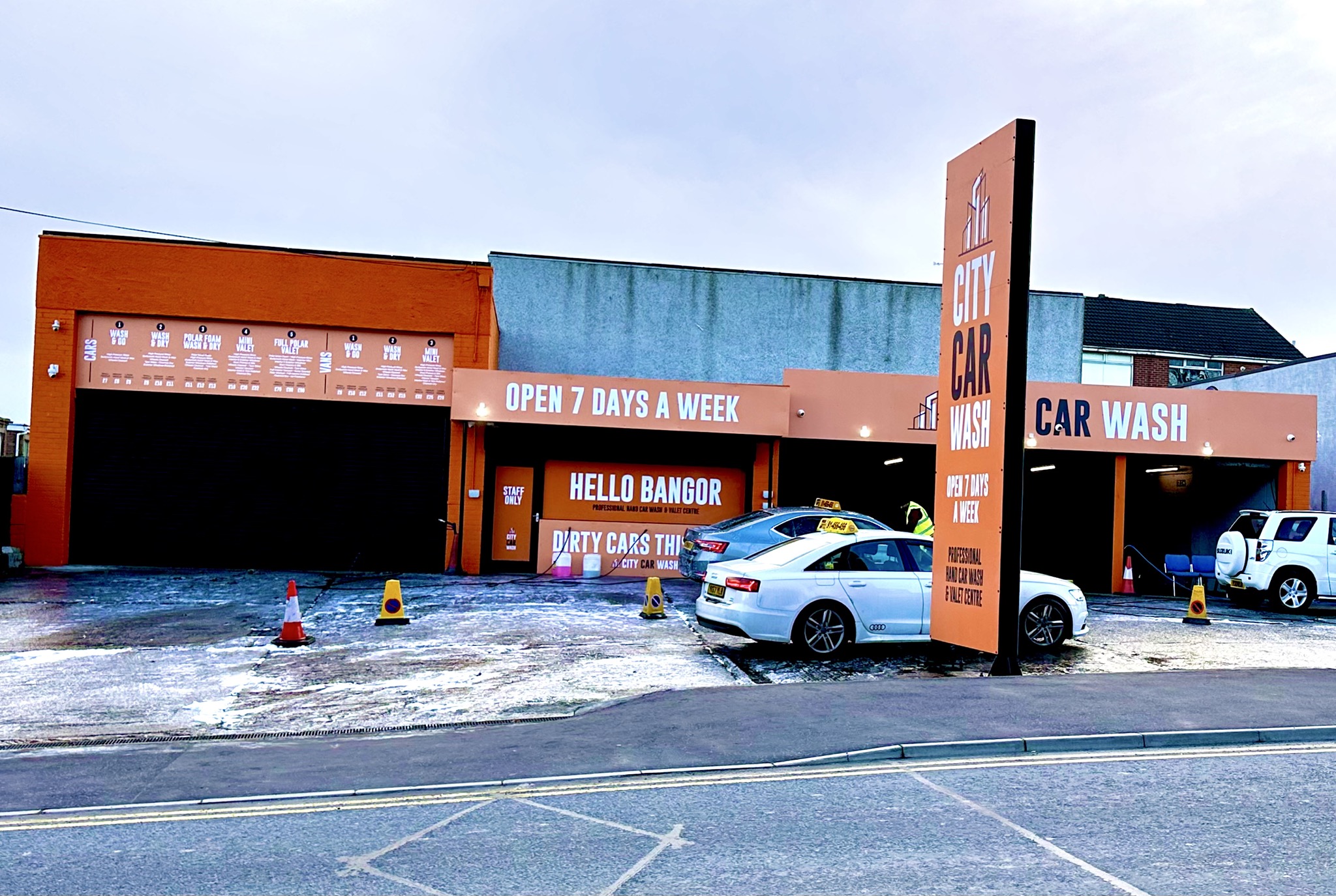 City Car Wash Facebook ad: BANGOR, WE’RE OPEN!