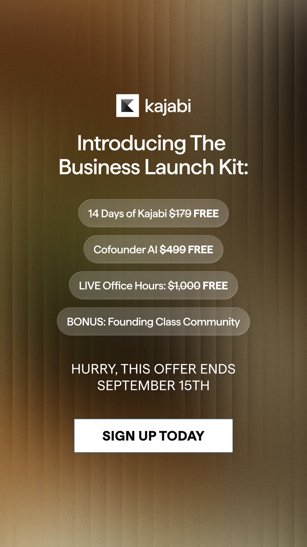 Kajabi Facebook ad: From Outline to First Sale in 14 Days: Enrollment Closes…