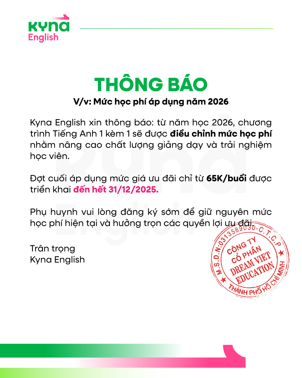 Kyna English Vietnam Facebook ad