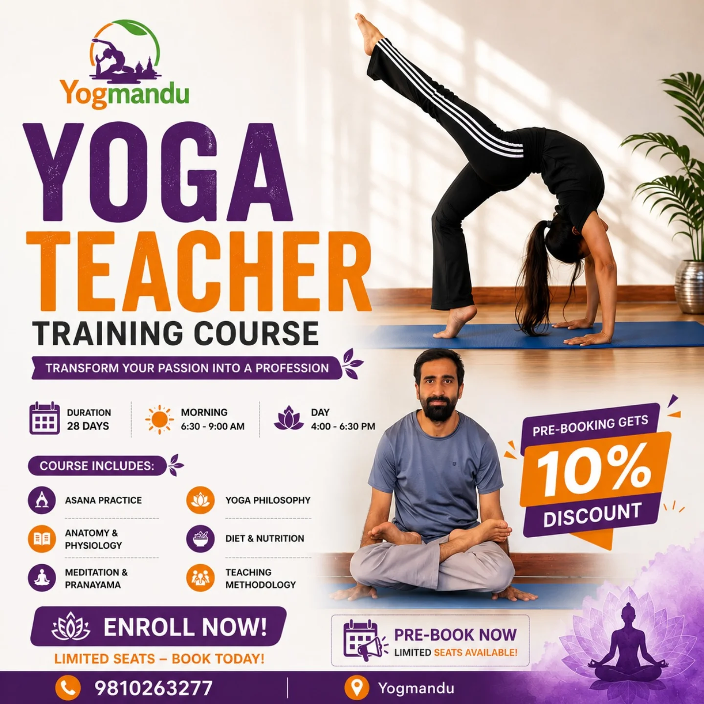 Yogmanduyogateacherstraining Facebook ad: YOGA TEACHER TRAINING COURSE
