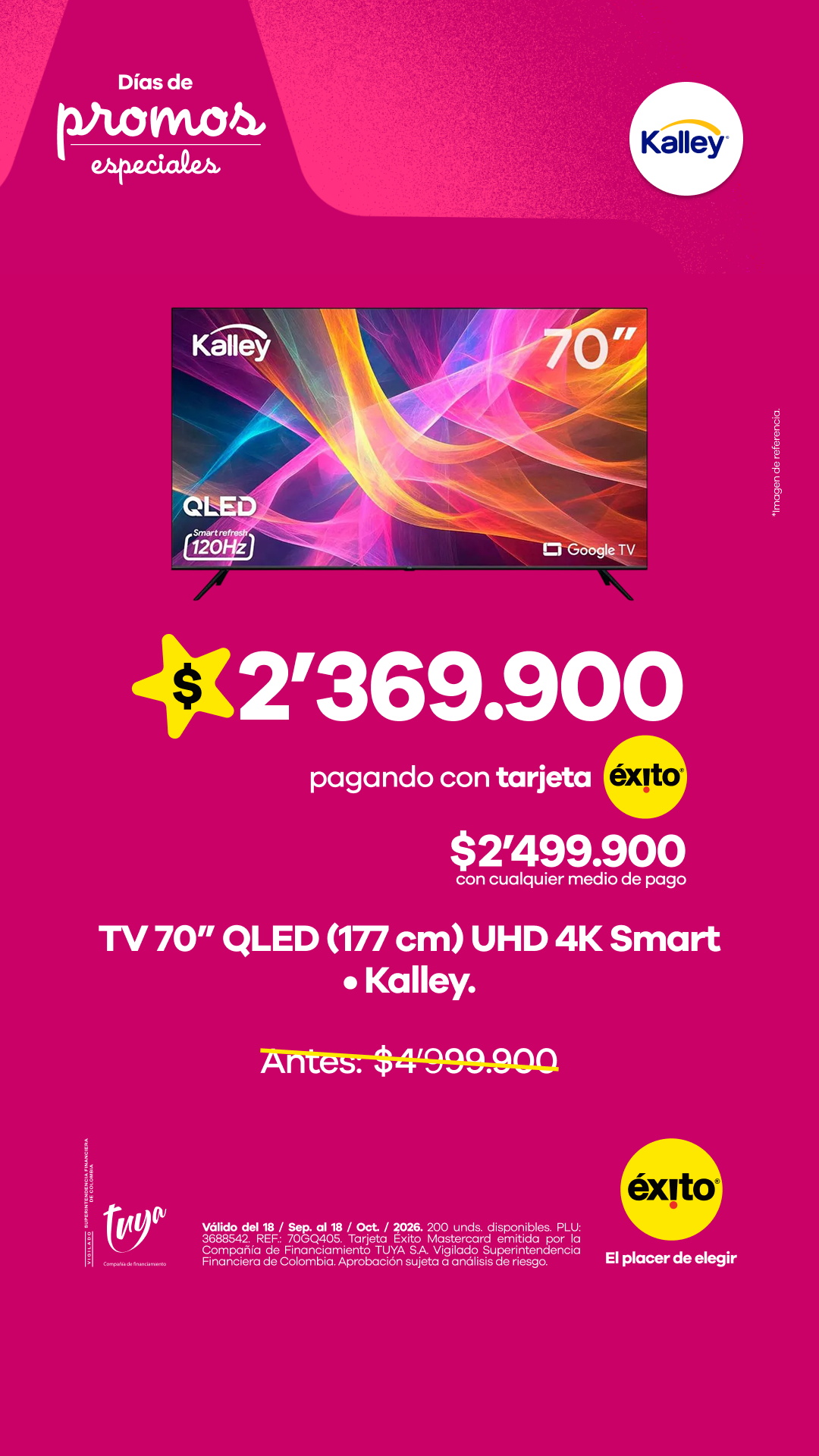 Éxito Facebook ad: Televisor con más promo.