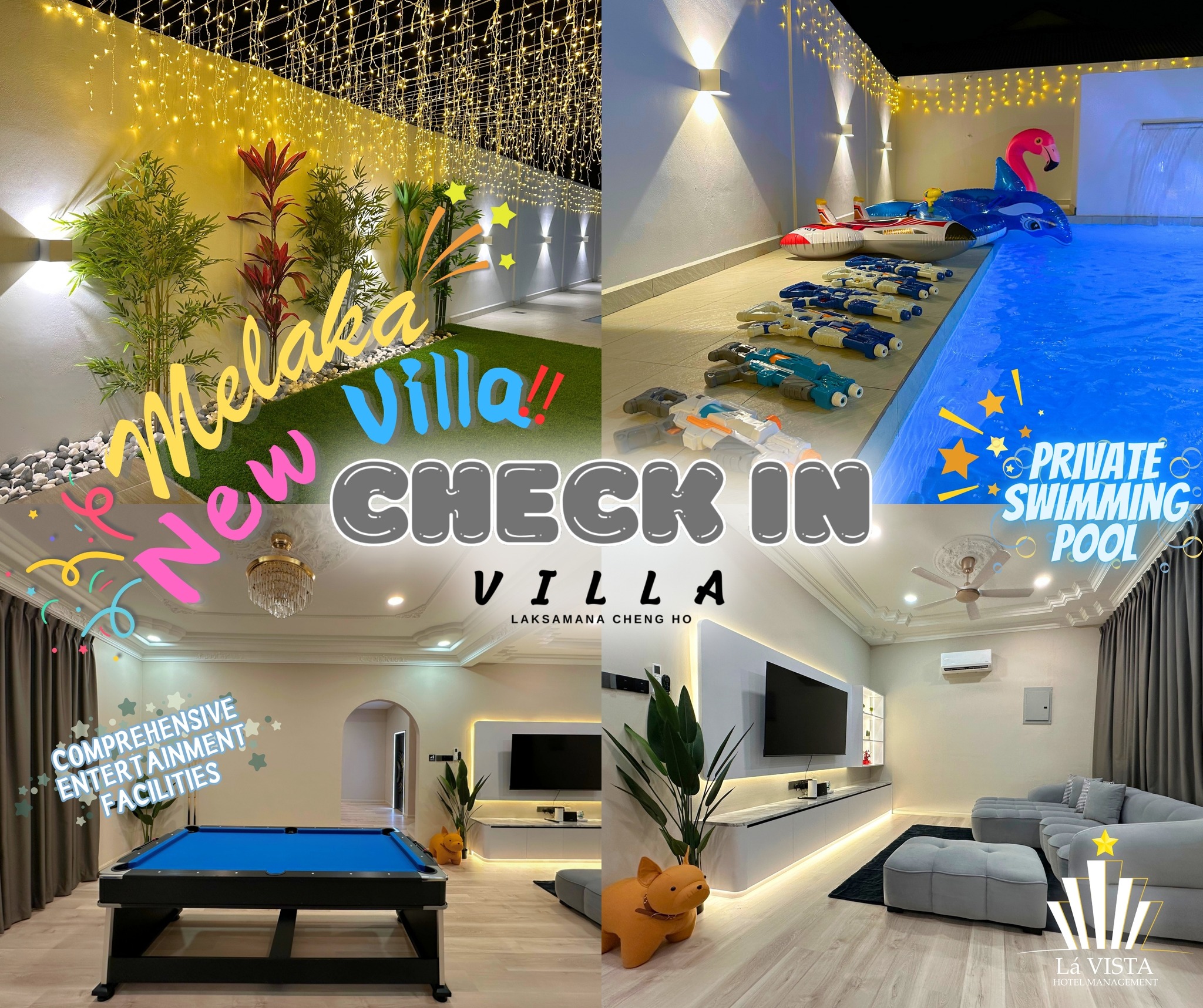 Check In Villa Melaka Facebook ad: Luxury Villa in Melaka · Your Perfect Getaway!