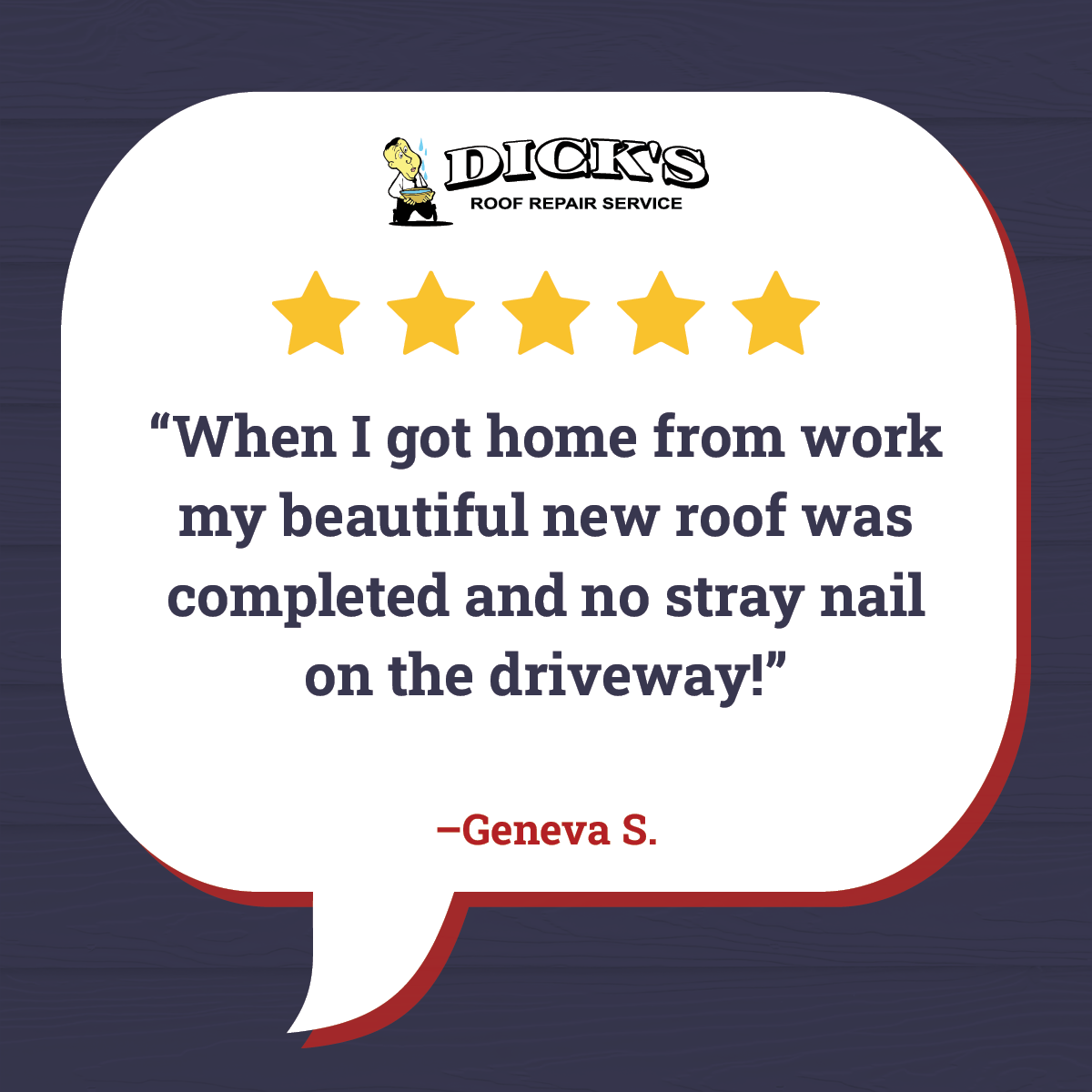Dick's Roof Repair Service Facebook ad