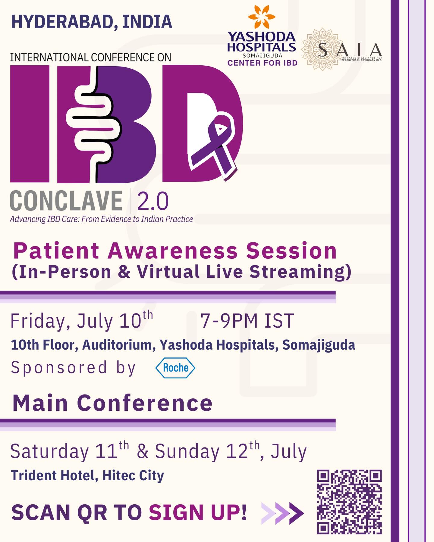 Strategic Alliance for Intercultural Advocacy - SAIA Facebook ad: IBD Patient Awareness Session - Yashoda Hospitals