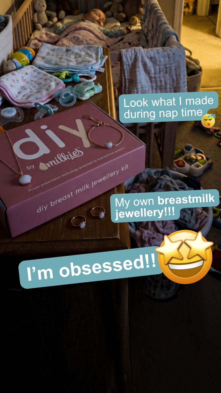 DIY by Milkies Breast Milk Jewellery Kit Facebook ad