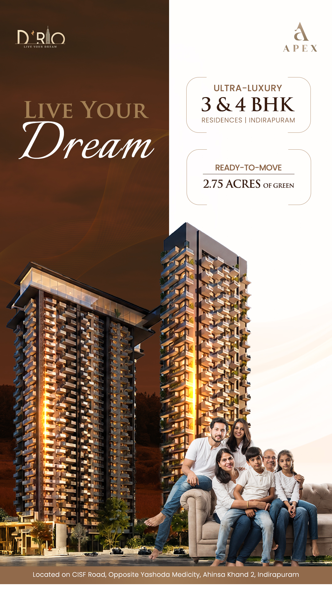 APEX GROUP Facebook ad: Ghaziabad's Tallest Luxury Address Awaits