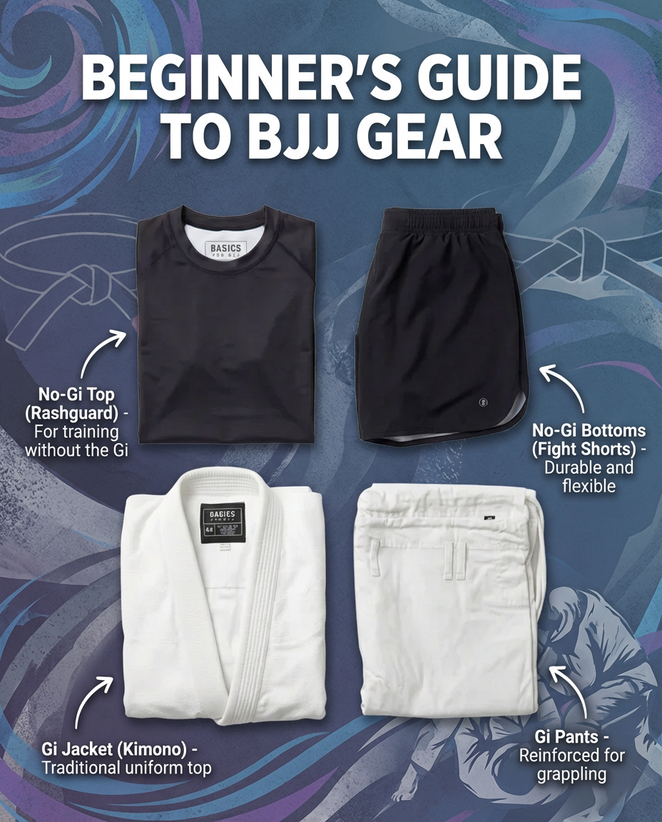 Basics for BJJ Facebook ad: Your First Set of BJJ Gearx, Sorted