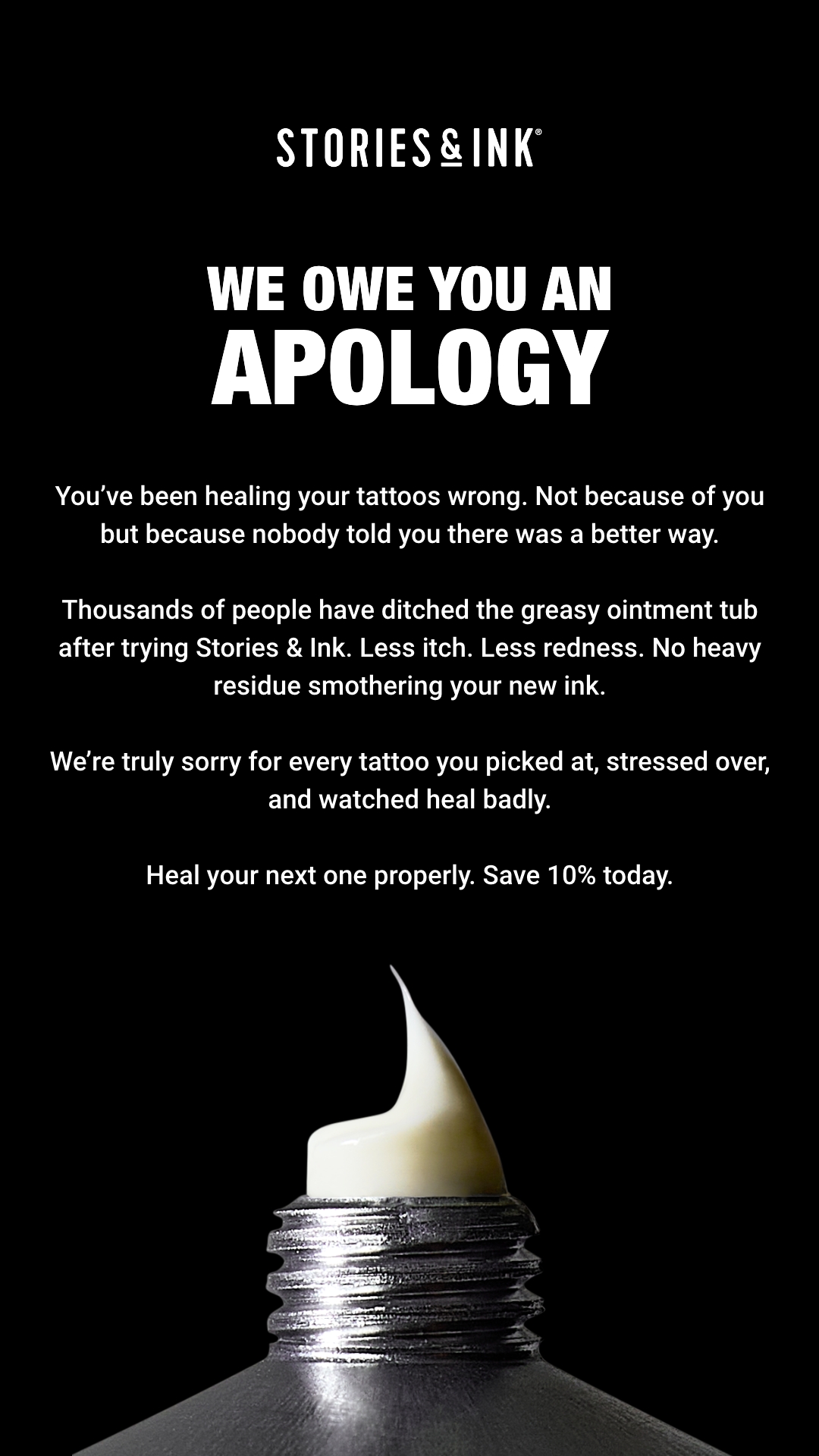 Stories & Ink Facebook ad
