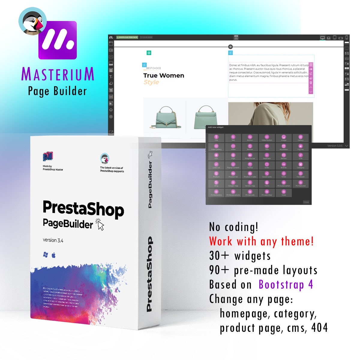 Prestashop Master Facebook ad: Masterium - Prestashop Landing Page Builder